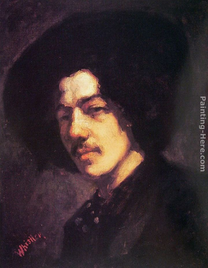 Portrait of Whistler with Hat painting - James Abbott McNeill Whistler Portrait of Whistler with Hat art painting